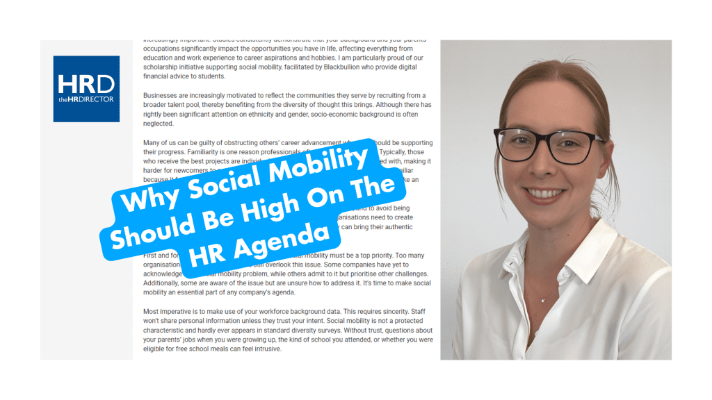 The HR Director: Why Social Mobility Should Be High On The HR Agenda