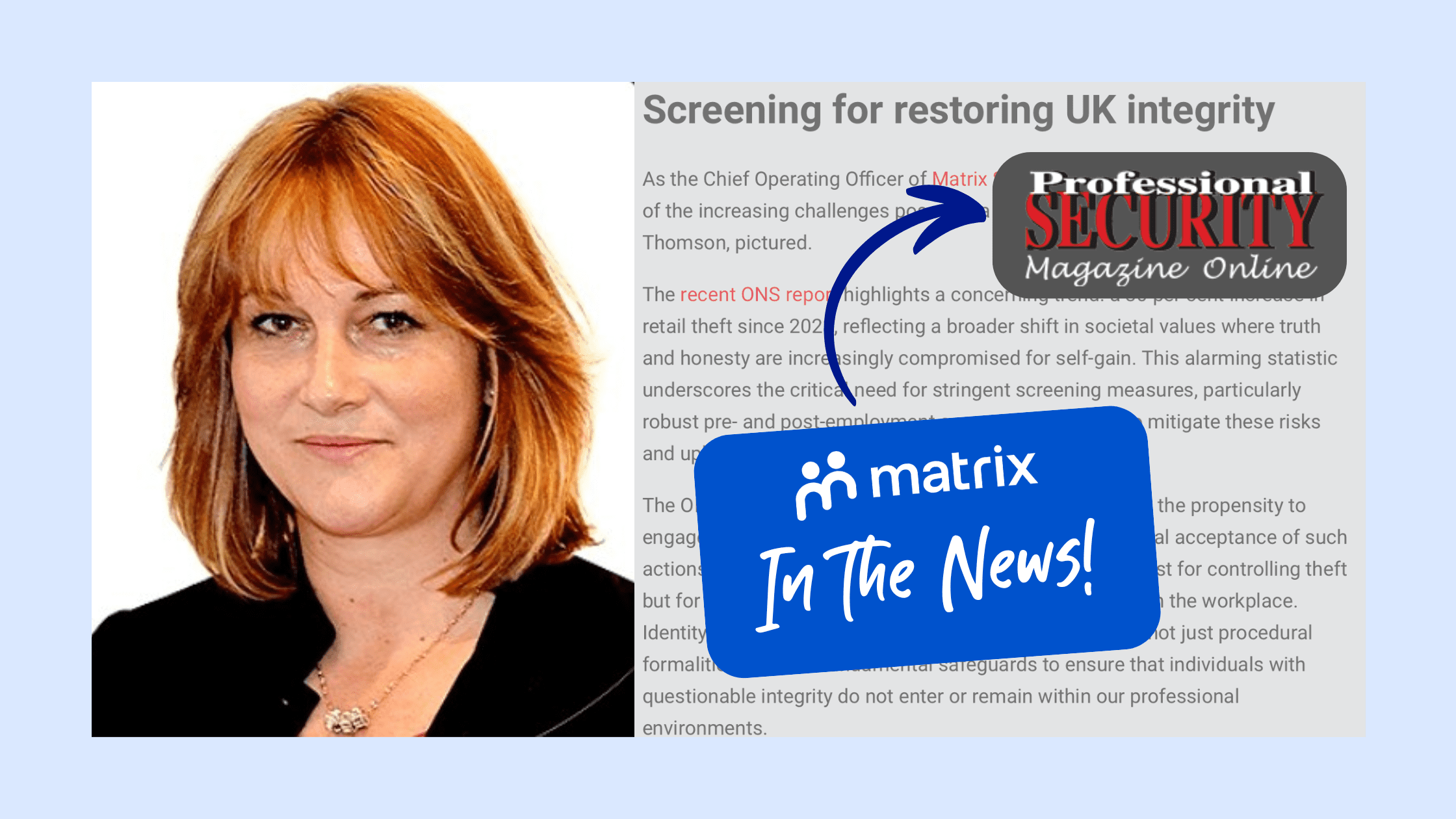 Professional Security Magazine: Screening For Restoring UK Integrity