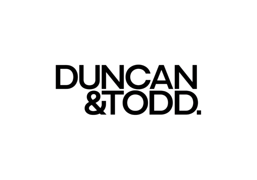 Bold text displaying "DUNCAN & TODD" on a plain background.