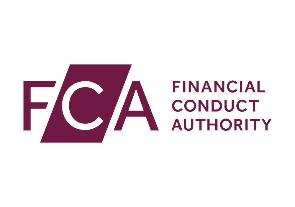 Logo of the Financial Conduct Authority featuring the letters FCA in maroon with the full name written beside them.