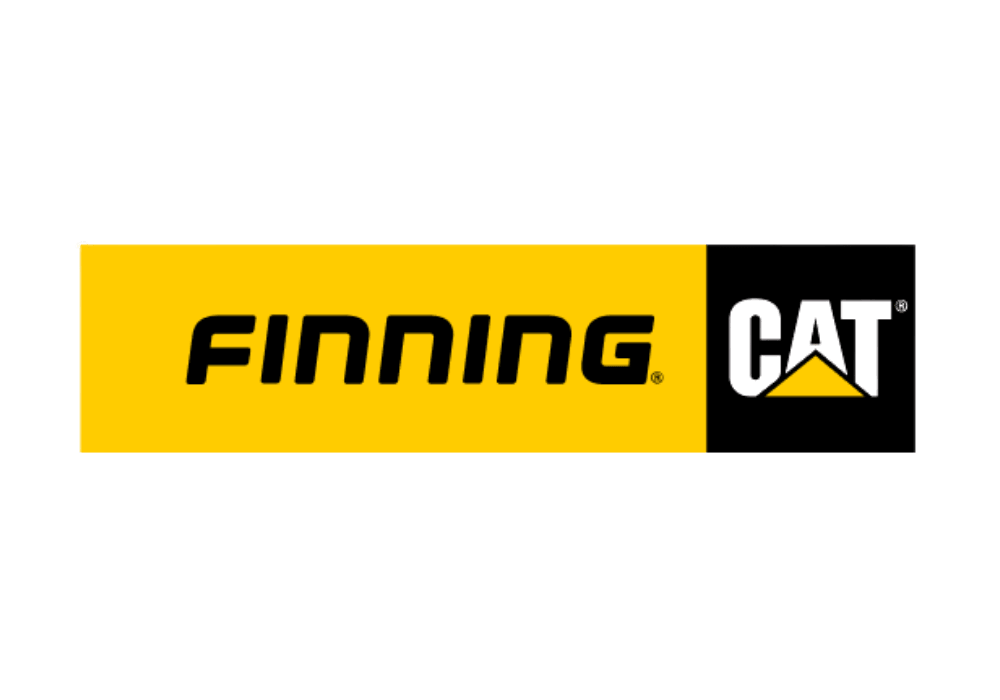 Finning CAT logo featuring black text on a yellow background, representing the equipment distributor company.