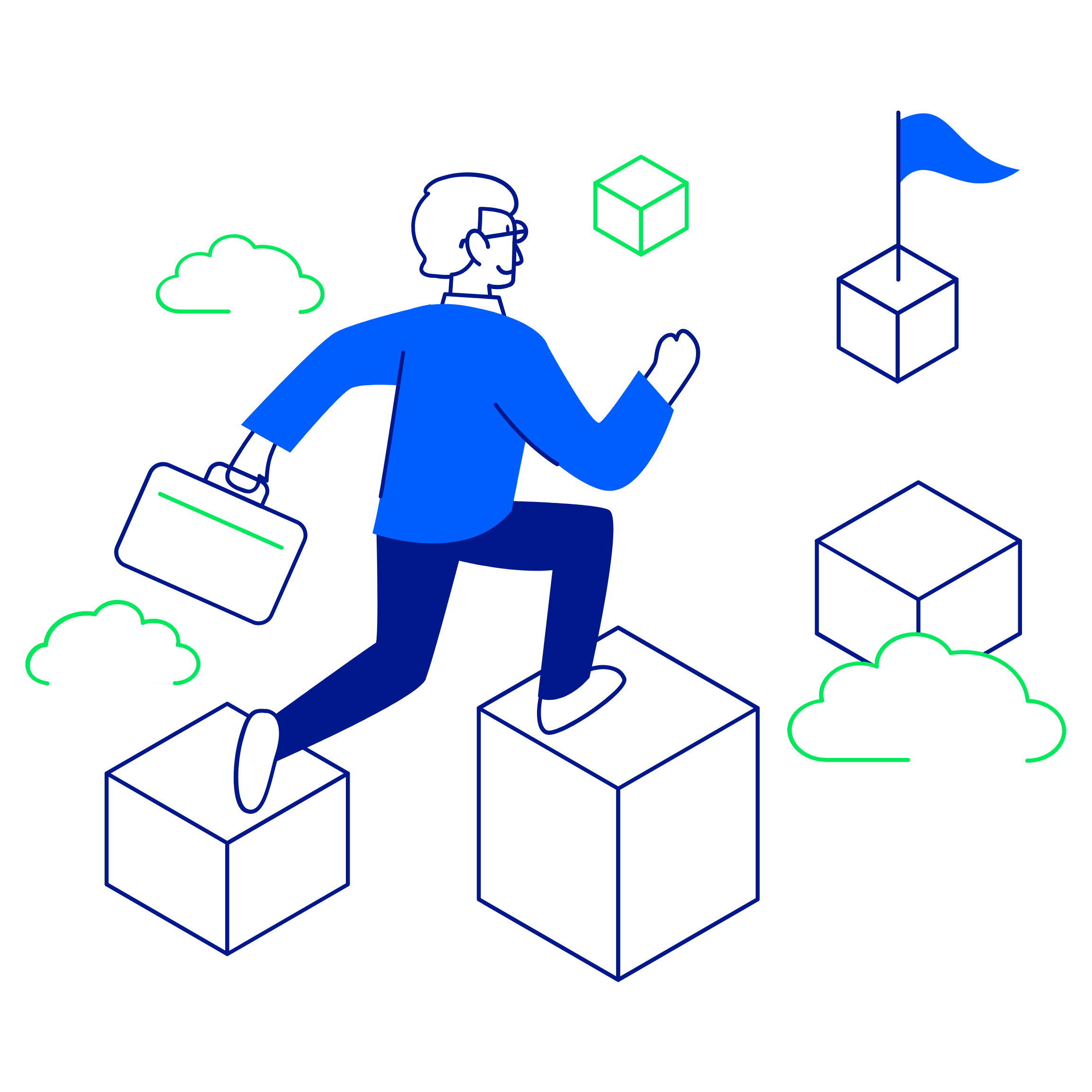 Workforce Management UK Matrix Workforce Animated Man on his Career Ascent