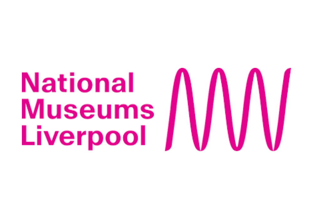 National Museums Liverpool logo in pink text with a wavy line design.