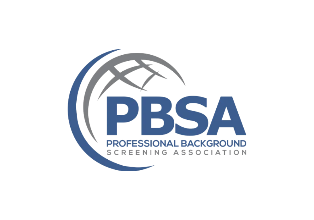 Logo of the Professional Background Screening Association featuring the acronym PBSA with a globe design.