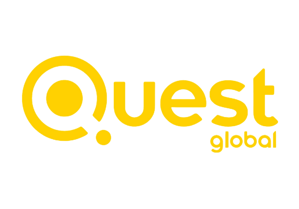 Yellow Quest Global logo on transparent background, featuring a stylised letter 'Q' and 'global' in smaller text.