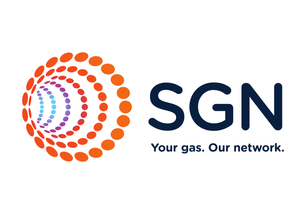 SGN logo with concentric circular design and tagline "Your gas. Our network." in blue and orange.