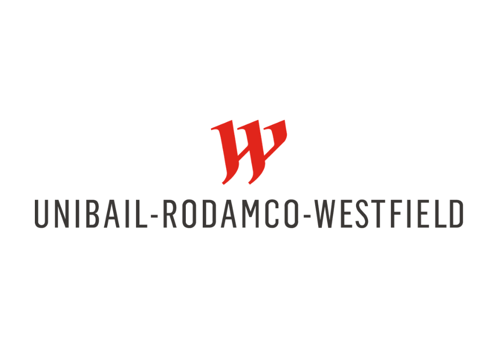 Logo of Unibail-Rodamco-Westfield featuring a red stylised "W" above the company name in bold black text.