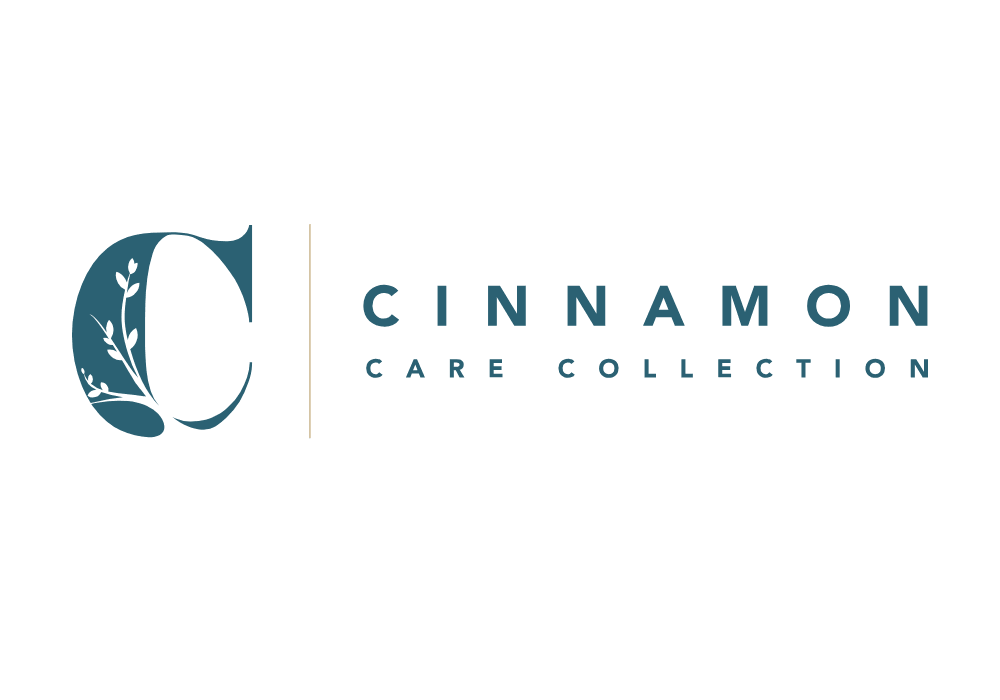 Cinnamon Care Collection logo featuring a stylised "C" beside the company name in blue.