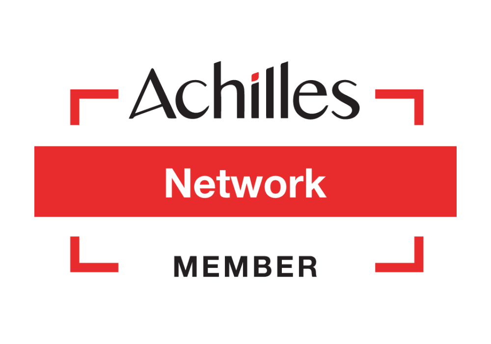 Achilles Network logo featuring the words "Network Member" in a bold font, framed by red brackets.