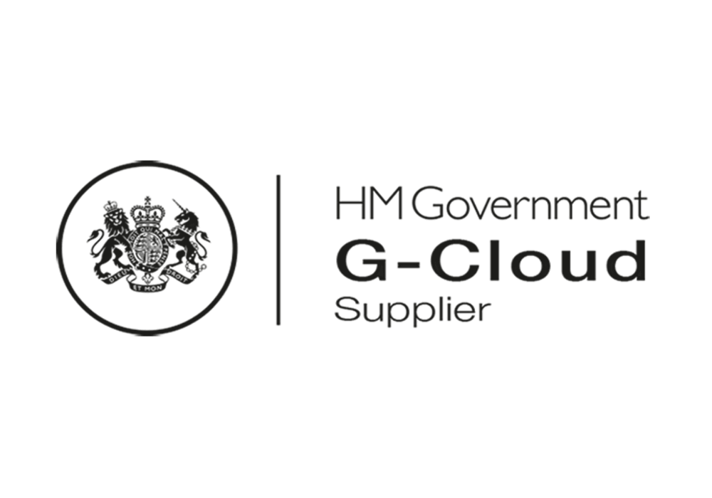 Logo of HM Government G-Cloud Supplier featuring a royal crest and text.