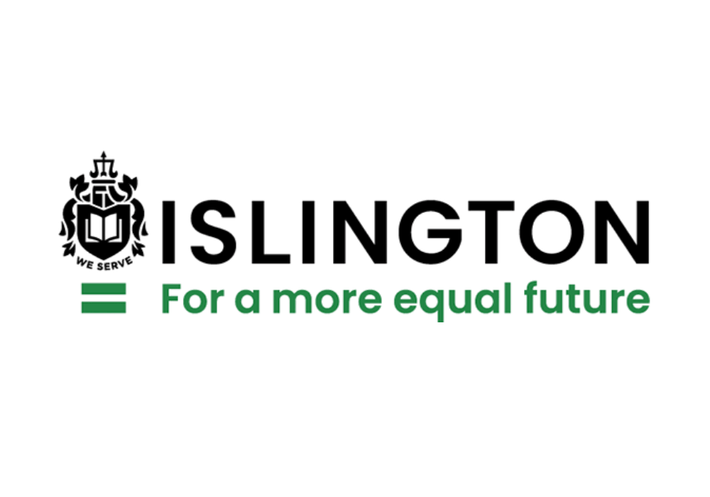 Logo featuring the phrase "For a more equal future" in green text beside a minimalist icon.
