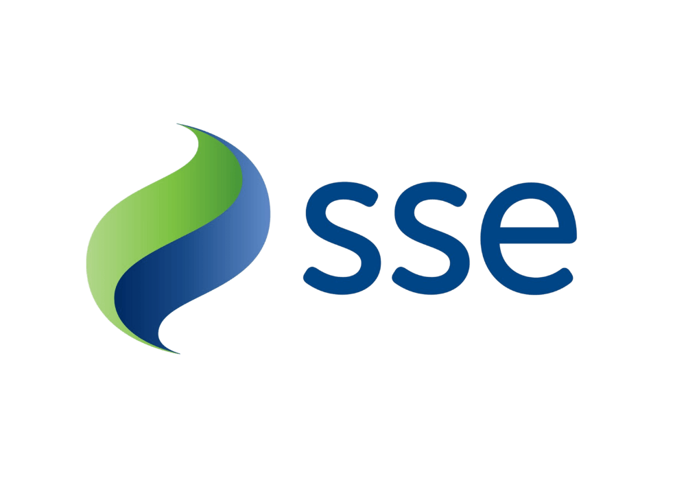SSE logo featuring a green and blue stylised wave design next to the lowercase letters "sse" in blue.