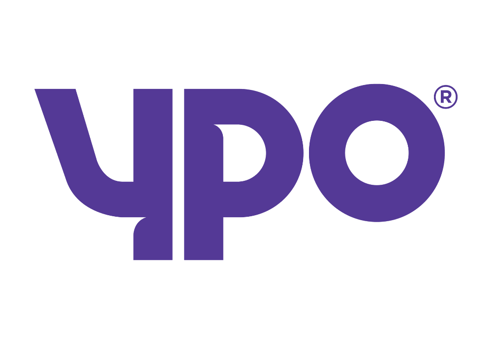 Purple YPO logo featuring stylised letters on a transparent background.